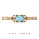 1/2 CT Aquamarine and Diamond Engagement Ring Aquamarine - ( AAA ) - Quality - Rosec Jewels