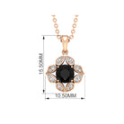 0.75 CT Art Deco Black and White Diamond Pendant Black Diamond - ( AAA ) - Quality - Rosec Jewels