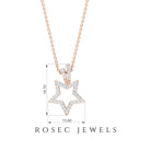 Diamond Star Pendant Necklace with Chain Diamond - ( HI-SI ) - Color and Clarity - Rosec Jewels